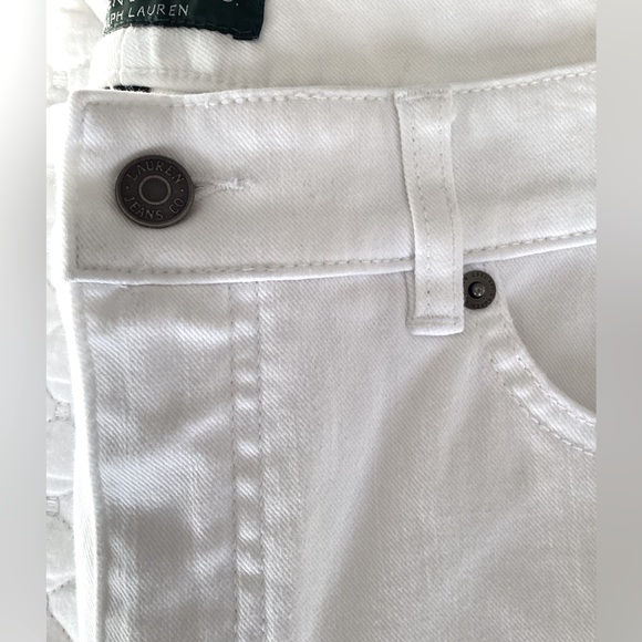 LRL Ralph Lauren Mid-Rise Heritage Straight Leg White Jeans 4 - Picture 13 of 16